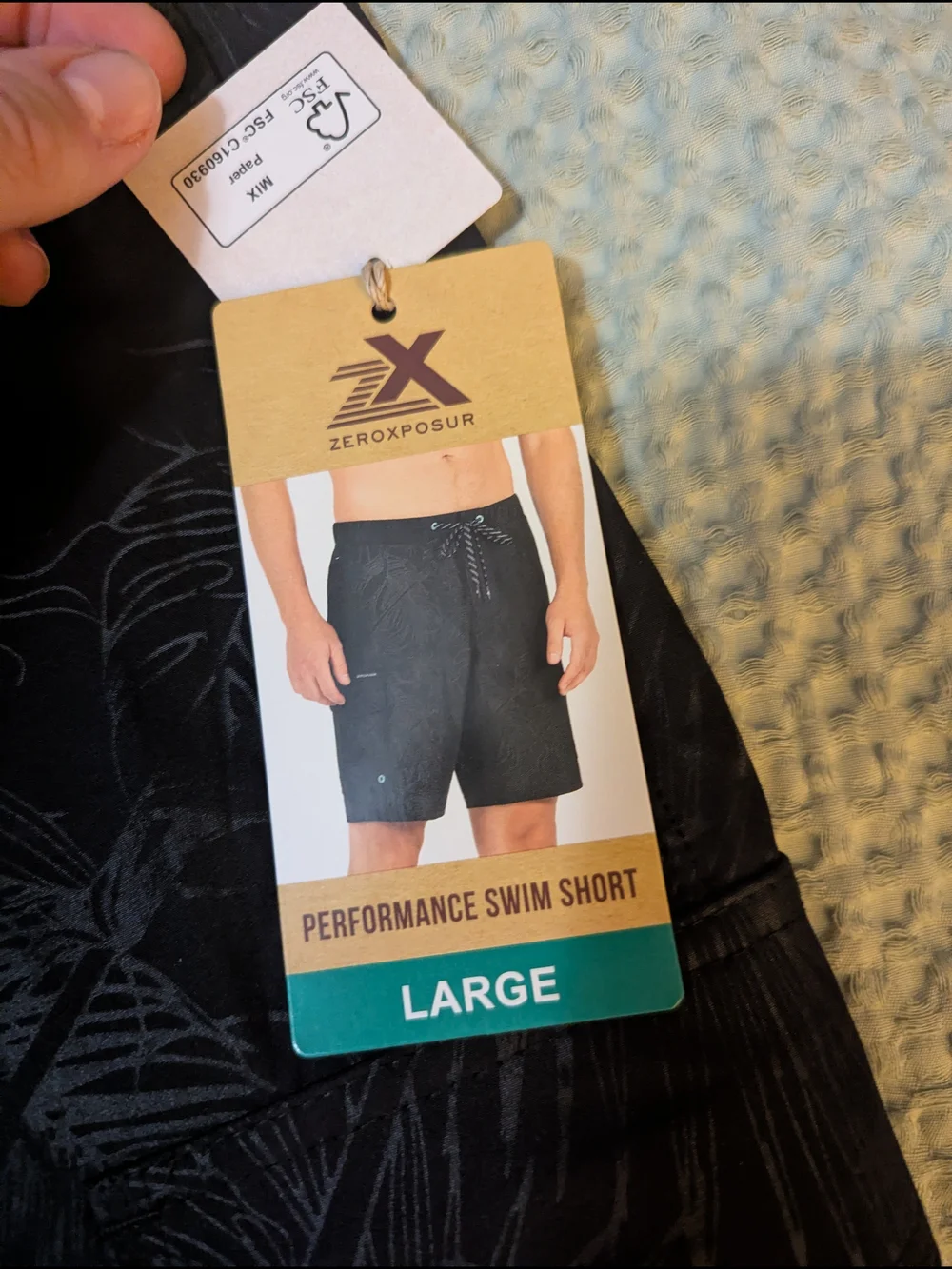 ZeroXposur Black Tropical Performance Swim Shorts, Size L